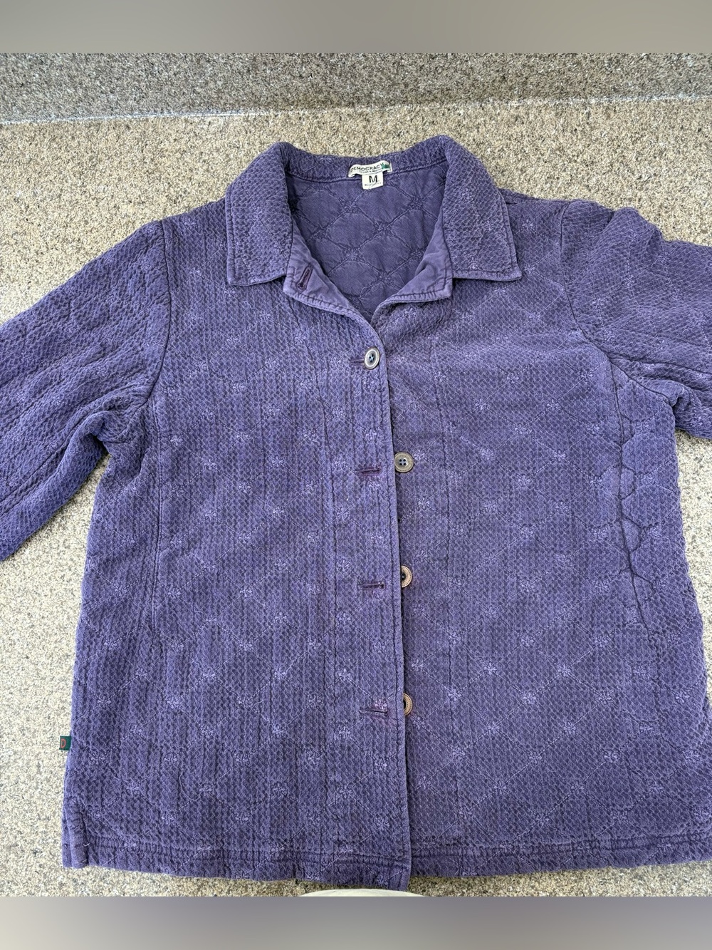 Democracy Purple Quilted Button Front Jacket